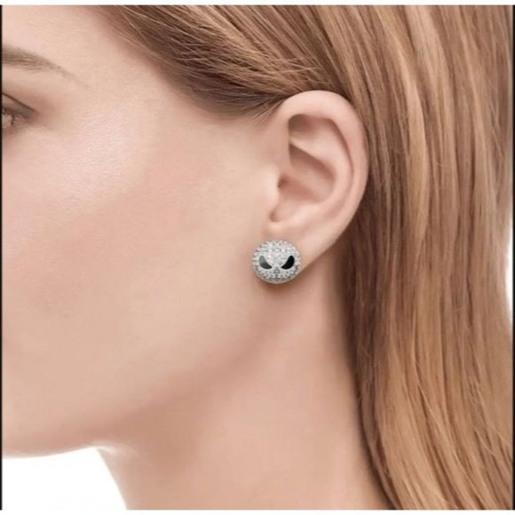 New! Nightmare Before Christmas Jack Skellington Rhinestone Earrings, Nickel Fre - Picture 2 of 3
